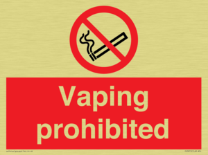 Vaping prohibited